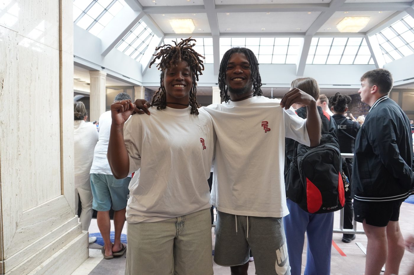 Students wearing PFP apparel